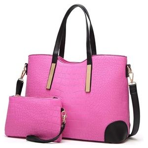 FREE SHIPPING - 2 PIECE PURSE SET - PINK